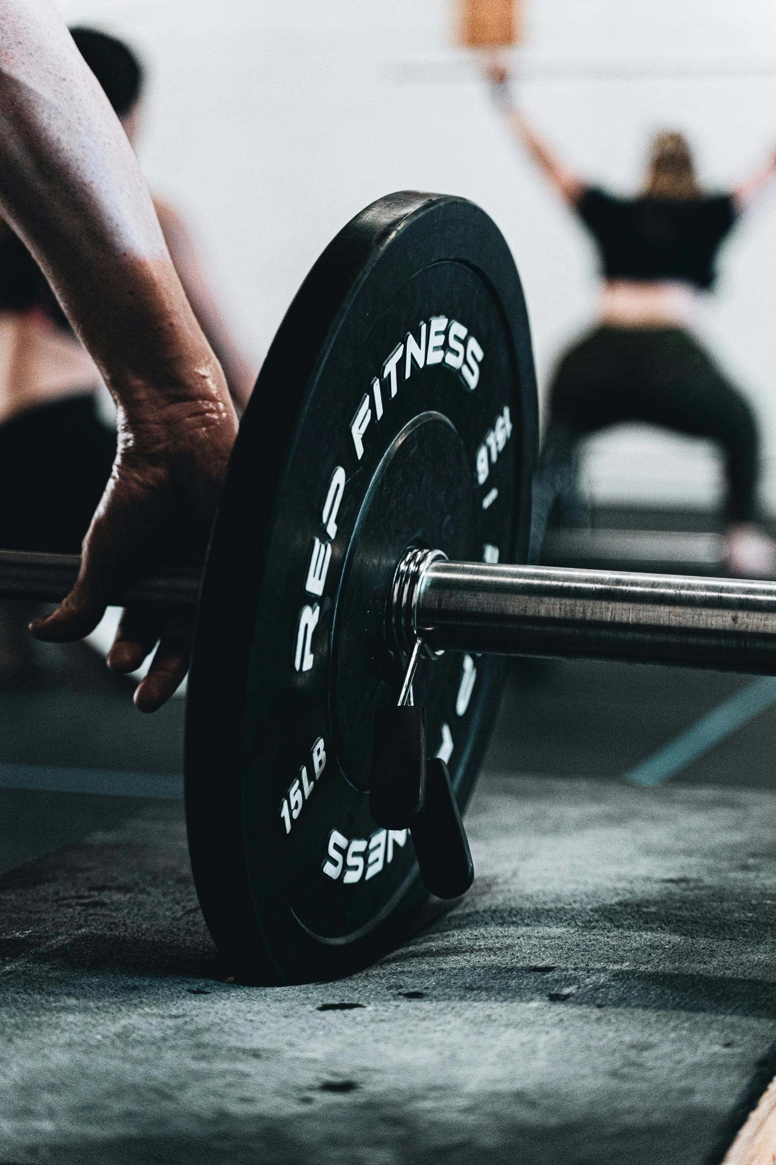 close up shot of a barbell