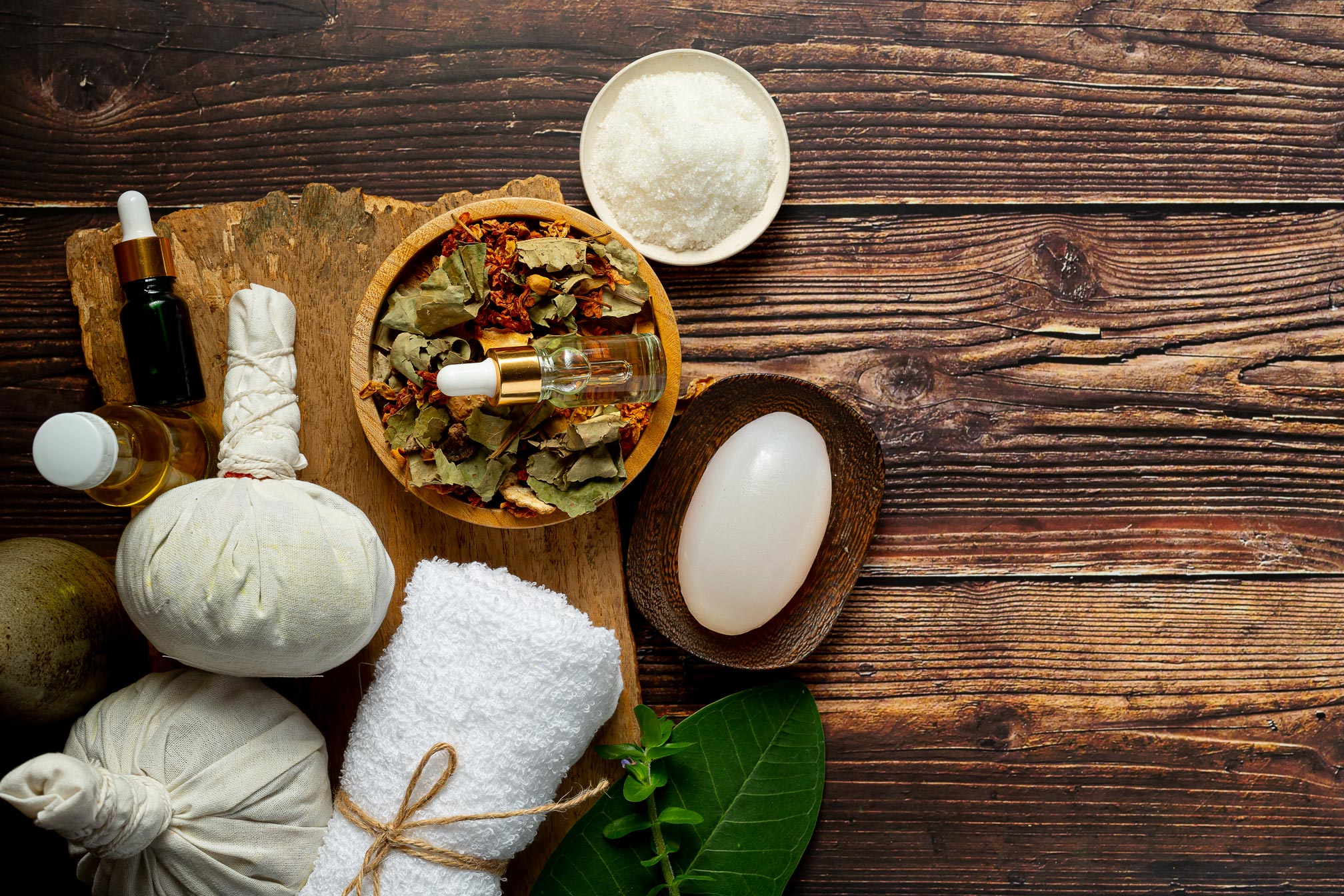 ochil-hills-herbal-spa-treatment-equipments-put-wooden-floor